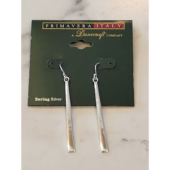 Primavera Italy Sterling Silver Polished Dangle Earrings by Danecraft - Picture 1 of 4